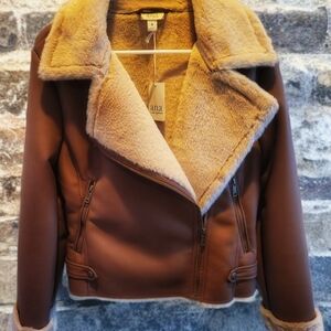 a.n.a Brown Teddy Jacket Plush and Warm